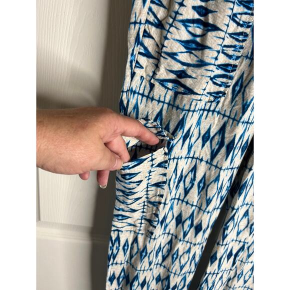 8 Days A Week by Frankie's Bikinis Women's Pull-On Pants Blue/White ~ Size S - Picture 4 of 8